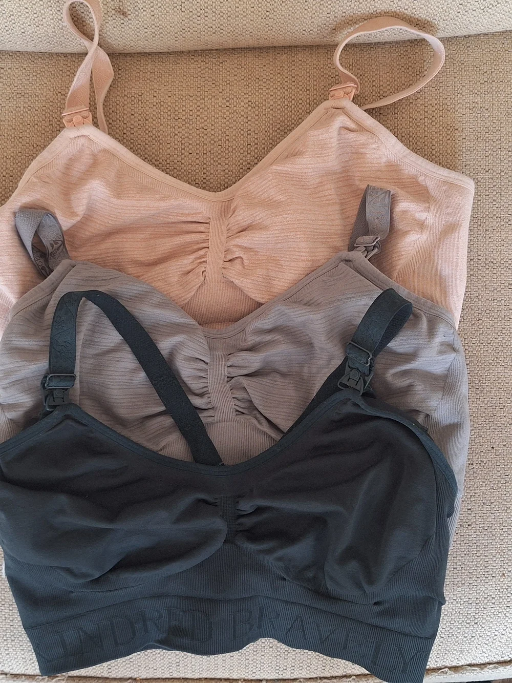 Kindred Bravely Nursing Bralette Set in Blush, Gray, and Black